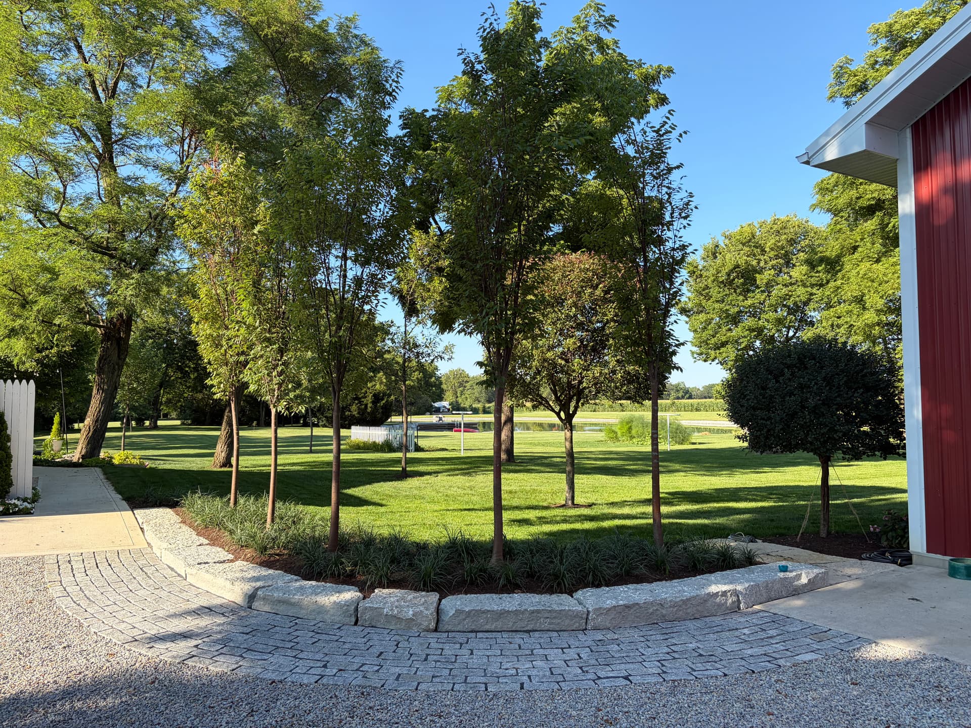 Stone Curbing, Cobblestones and Zelkova Trees in Lewisburg image