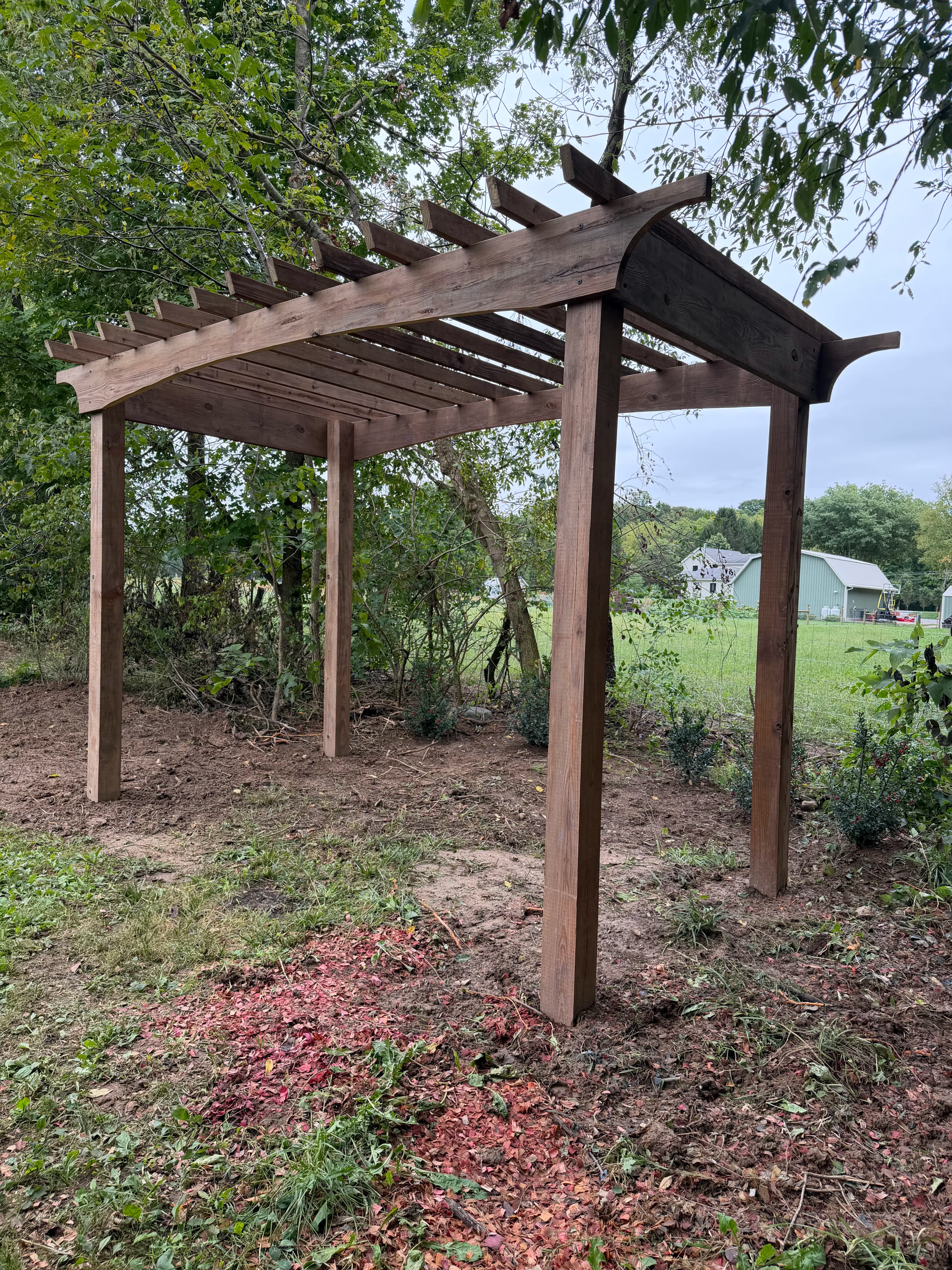 Project Cedar Pergola and Natural Stone Outcropping Wall in New Carlisle OH image