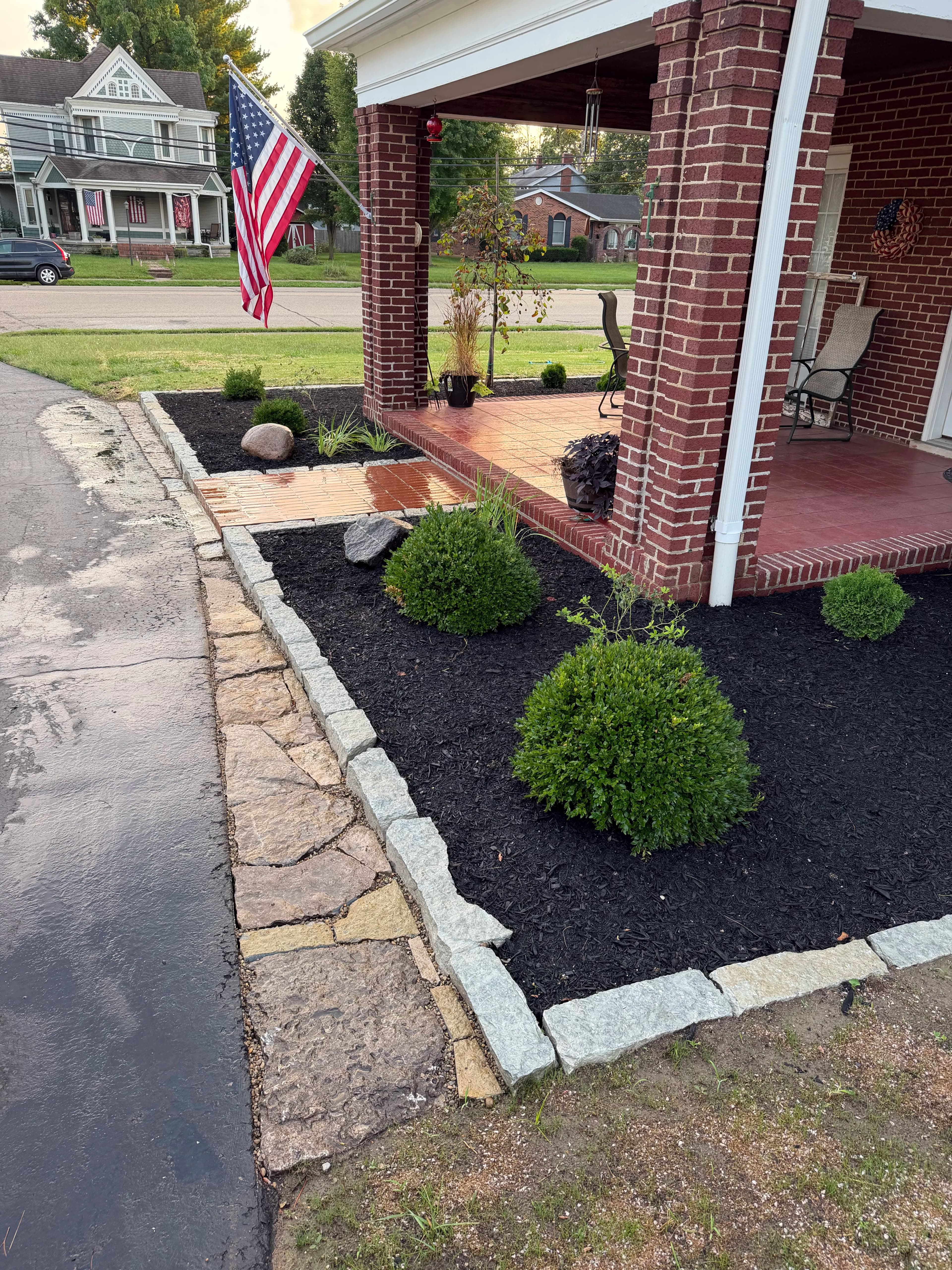 Project Fresh Beds and Stone Edging for a Classic Franklin Home image
