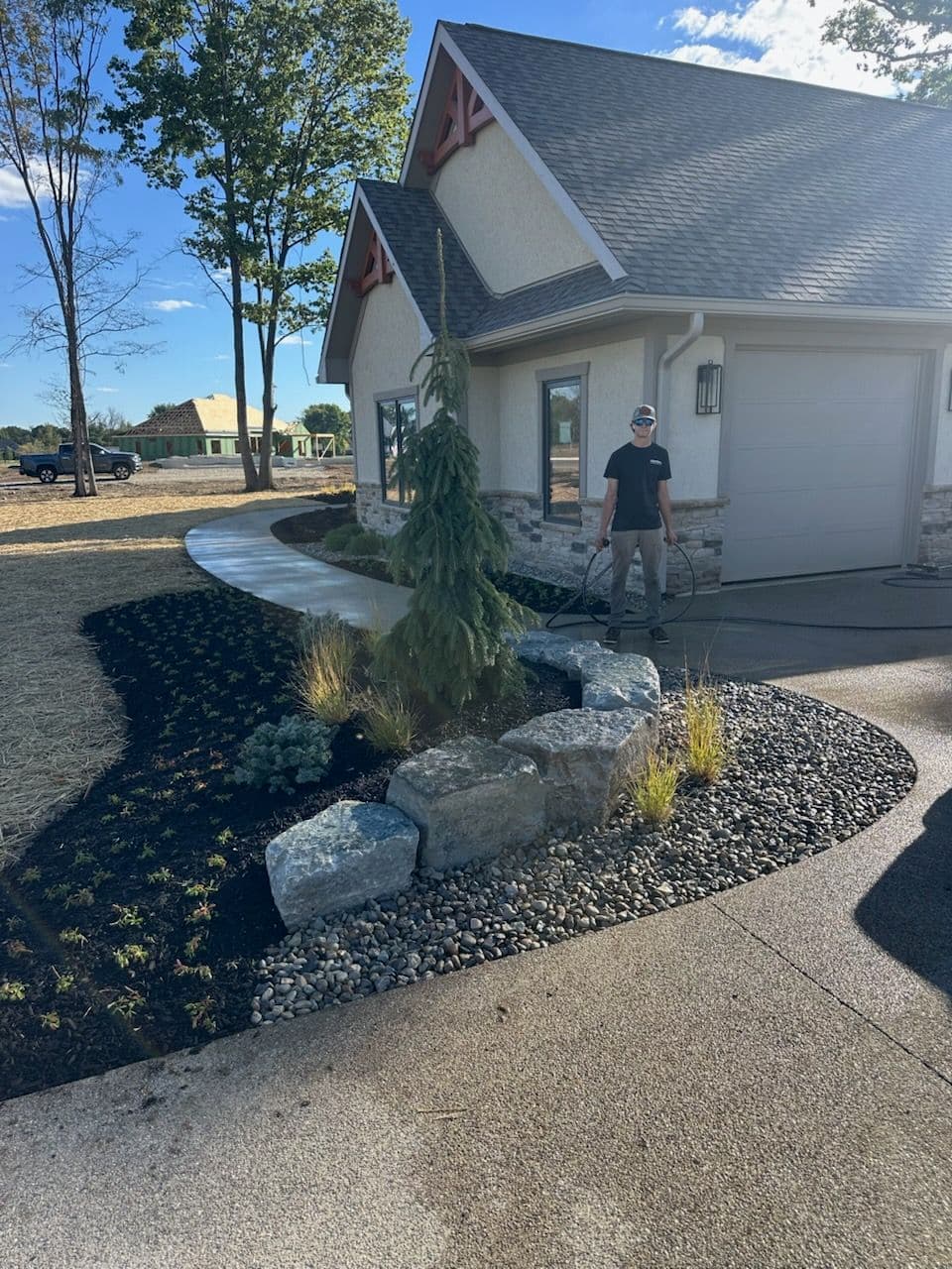 Custom Landscape Boulder Placement in Troy, Ohio