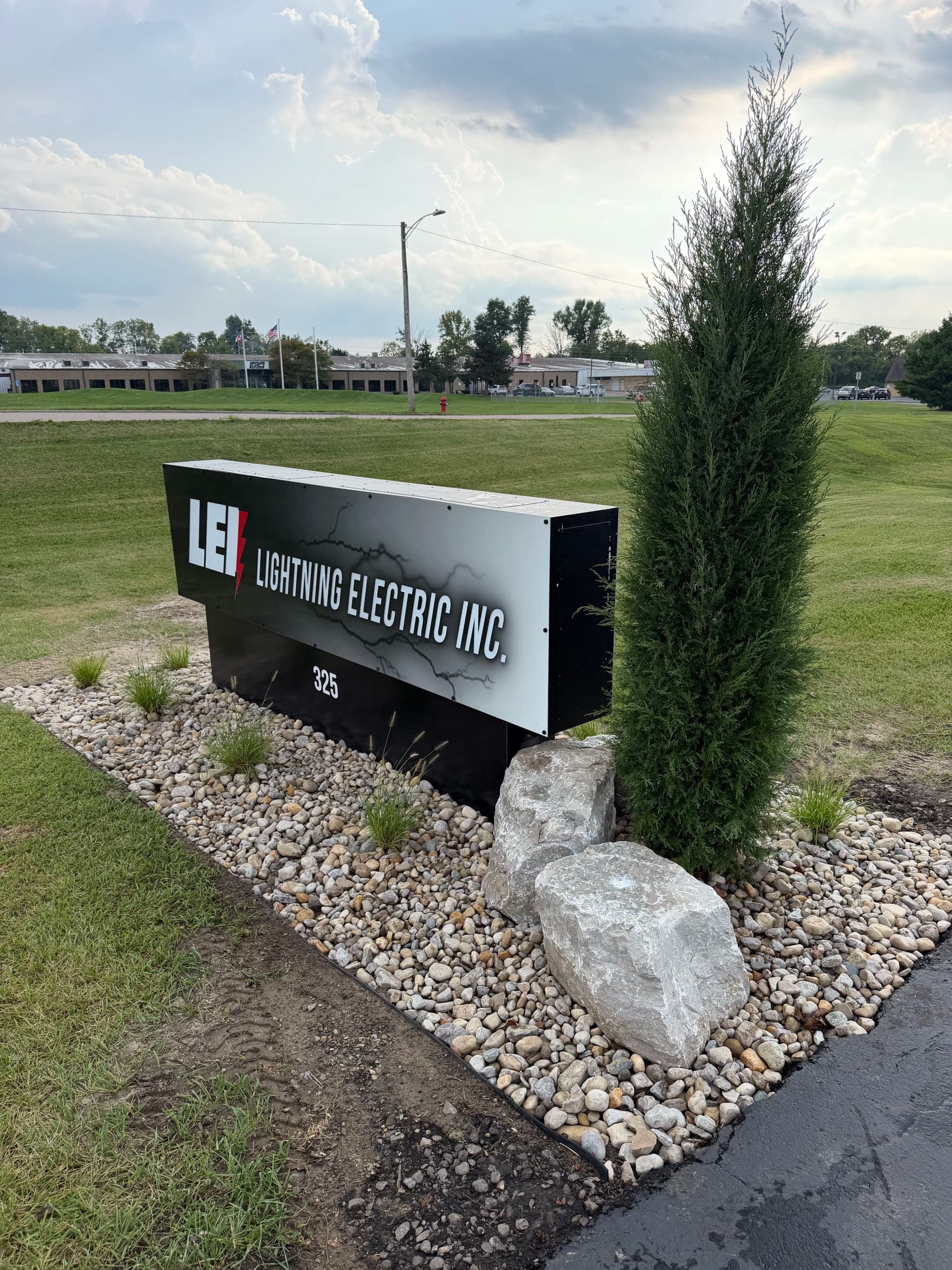Gallery photos for Commercial Landscape Install at Lightning Electric in Brookville: Image #4