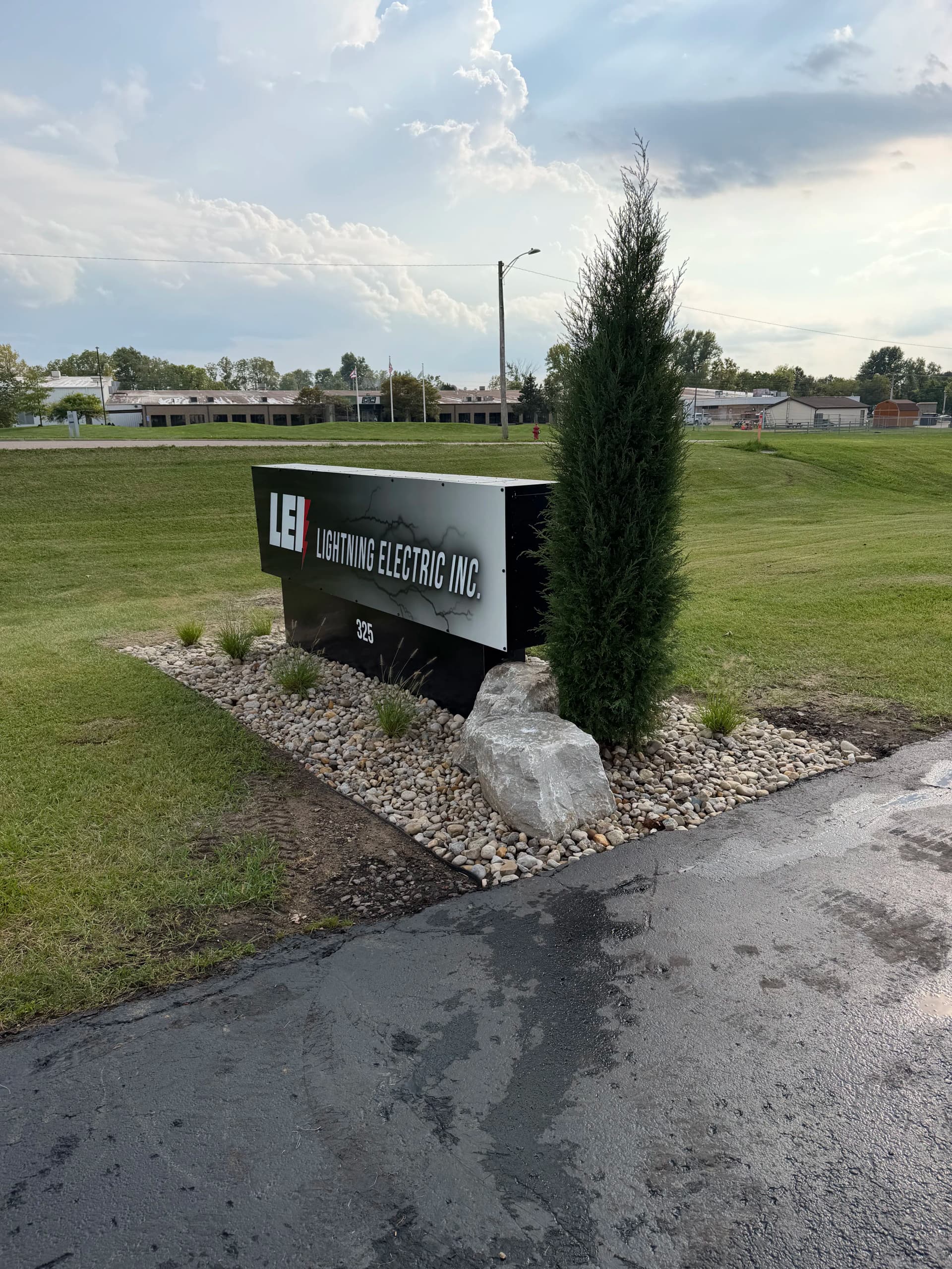 Gallery photos for Commercial Landscape Install at Lightning Electric in Brookville: Image #2